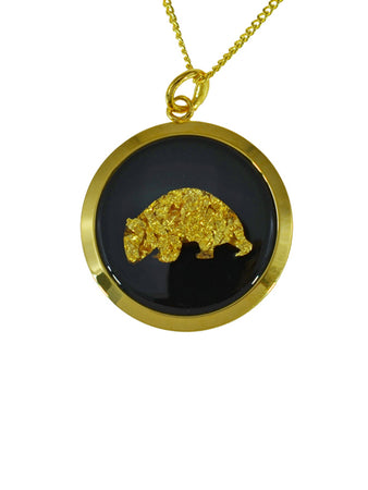 Gold Pendant Wombat