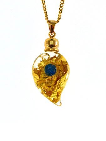 Glass Gold Leaf Pendant With Opal
