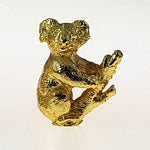 Gold Plated Figurine - Koala In Pouch