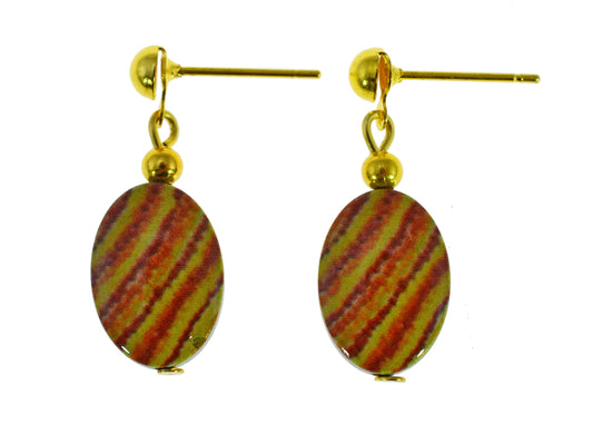 Iron Ore Earrings Oval