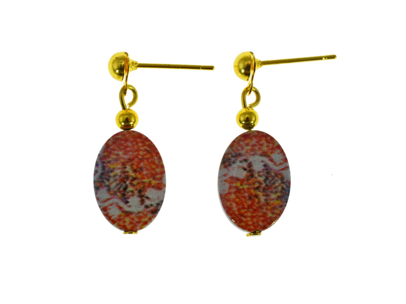 Iron Ore Earrings Oval
