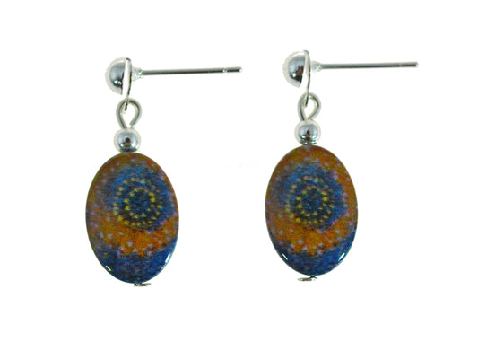 Iron Ore Earrings Oval