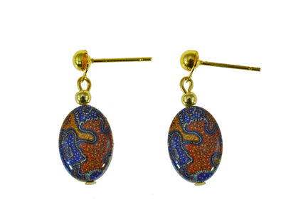 Iron Ore Earrings Oval