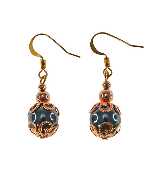 IRON ORE EARRINGS ROSE GOLD END CAP