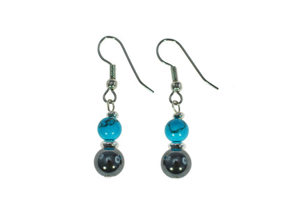 Iron Ore Turquoise Earring