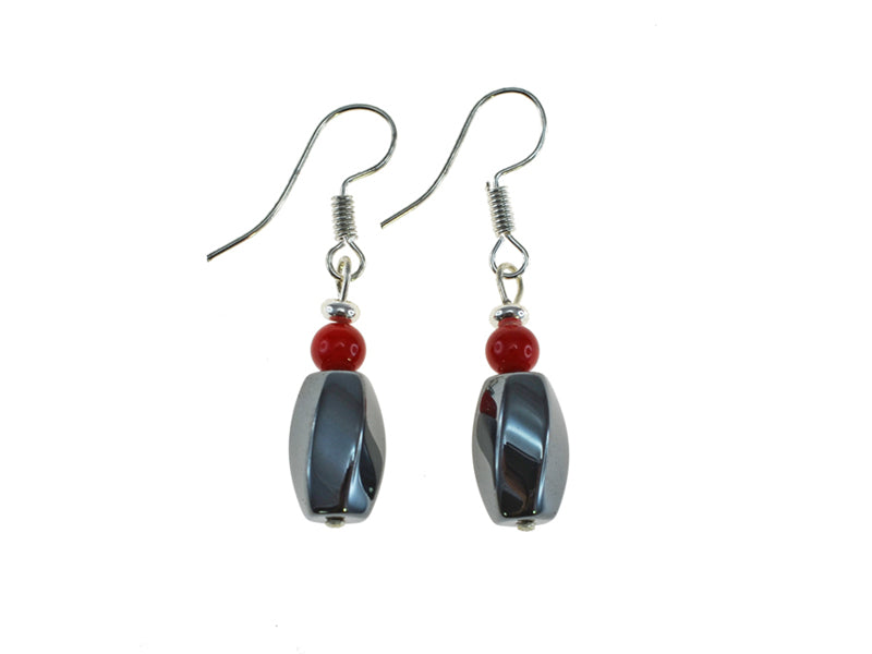 Iron Ore Twist Red Earring