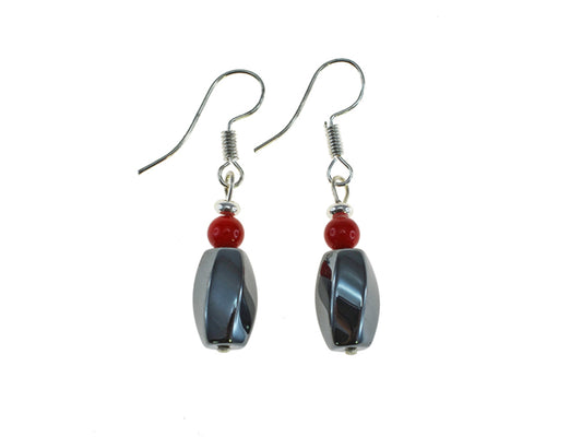 Iron Ore Twist Red Earring