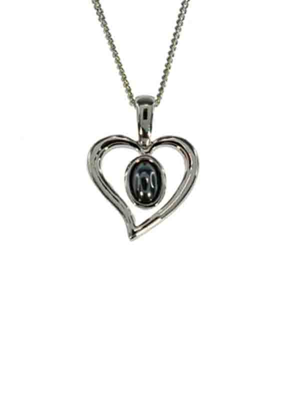 IRON ORE HEART PENDANT SILVER