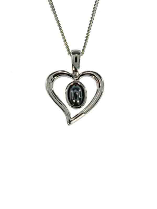 IRON ORE HEART PENDANT SILVER
