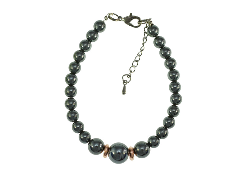 Iron Ore Bracelet with Rose Gold