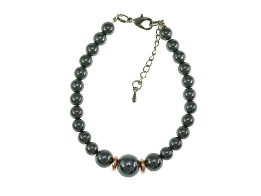 Iron Ore Bracelet with Rose Gold