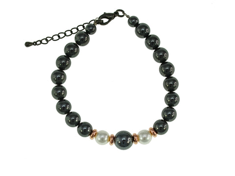 Iron Ore with Pearl Bracelet