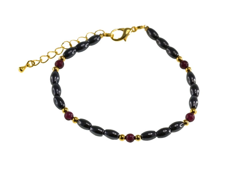 Iron Ore Rice/Garnet Bracelet