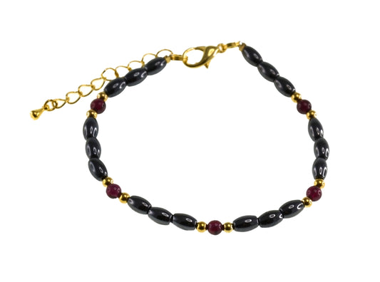 Iron Ore Rice/Garnet Bracelet