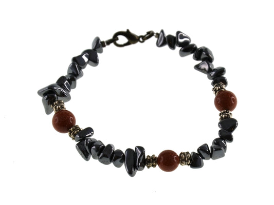 Iron Ore Chip & G/S 8mm Bead Bracelet