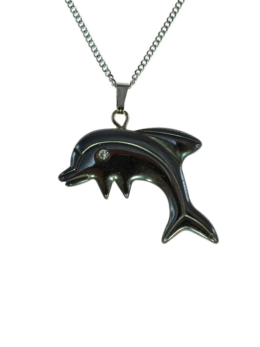 Iron Ore Dolphin on Silver Chain