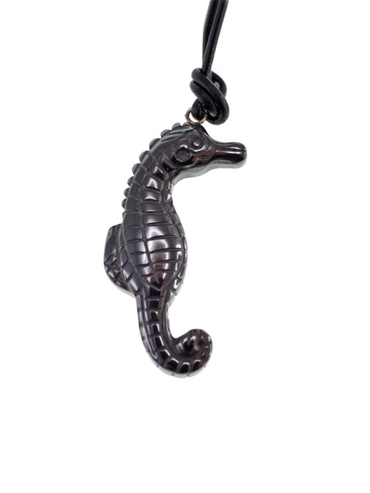 Iron Ore Seahorse On Leather