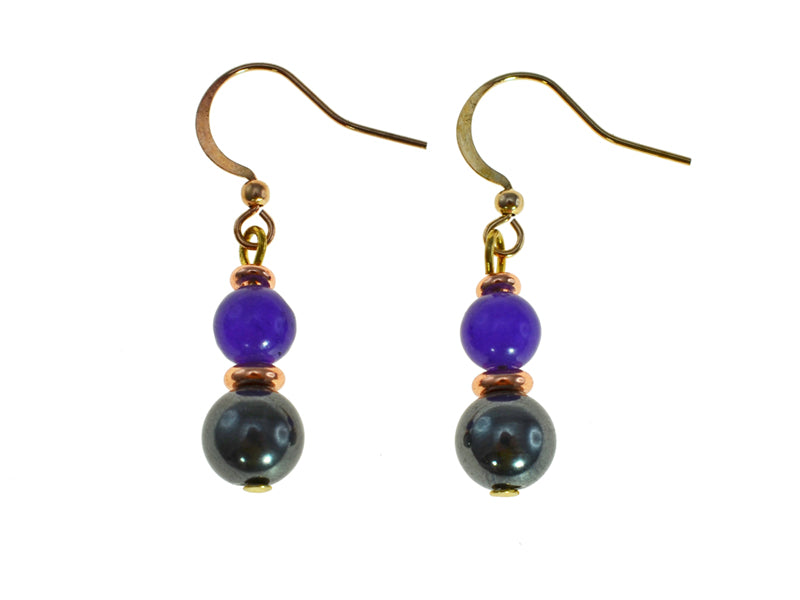 Magnetic Iron Ore Earring Amethyst