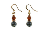 Magnetic Iron Ore Earring with Gold Sandstone