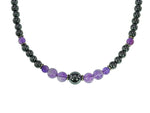 Magnetic Iron Ore Necklace with Amethyst