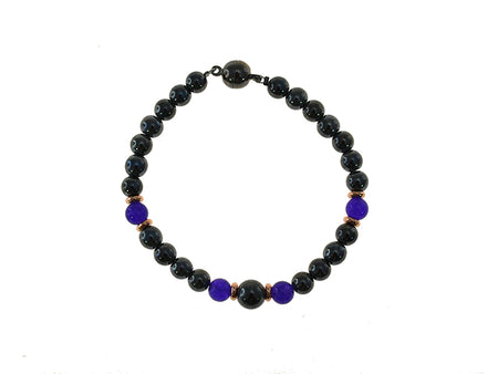 Magnetic Iron Ore Bracelet with Amethyst