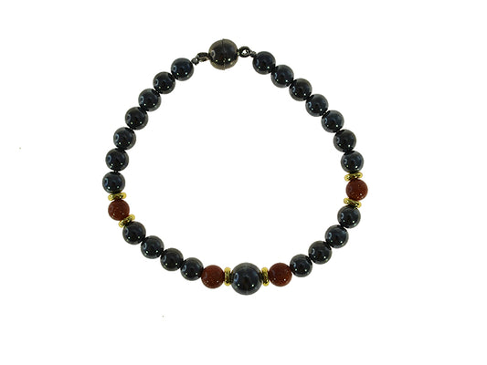 Magnetic Iron Ore Bracelet Gold Sandstone