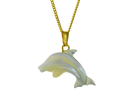 Mother of Pearl Dolphin On Chain Gold