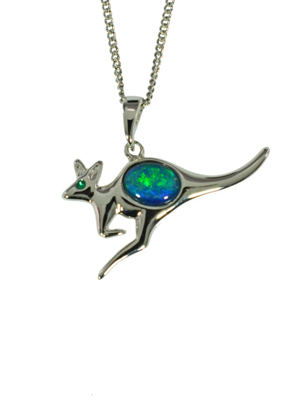 Opal Triplet Kangaroo Pendant Boxed